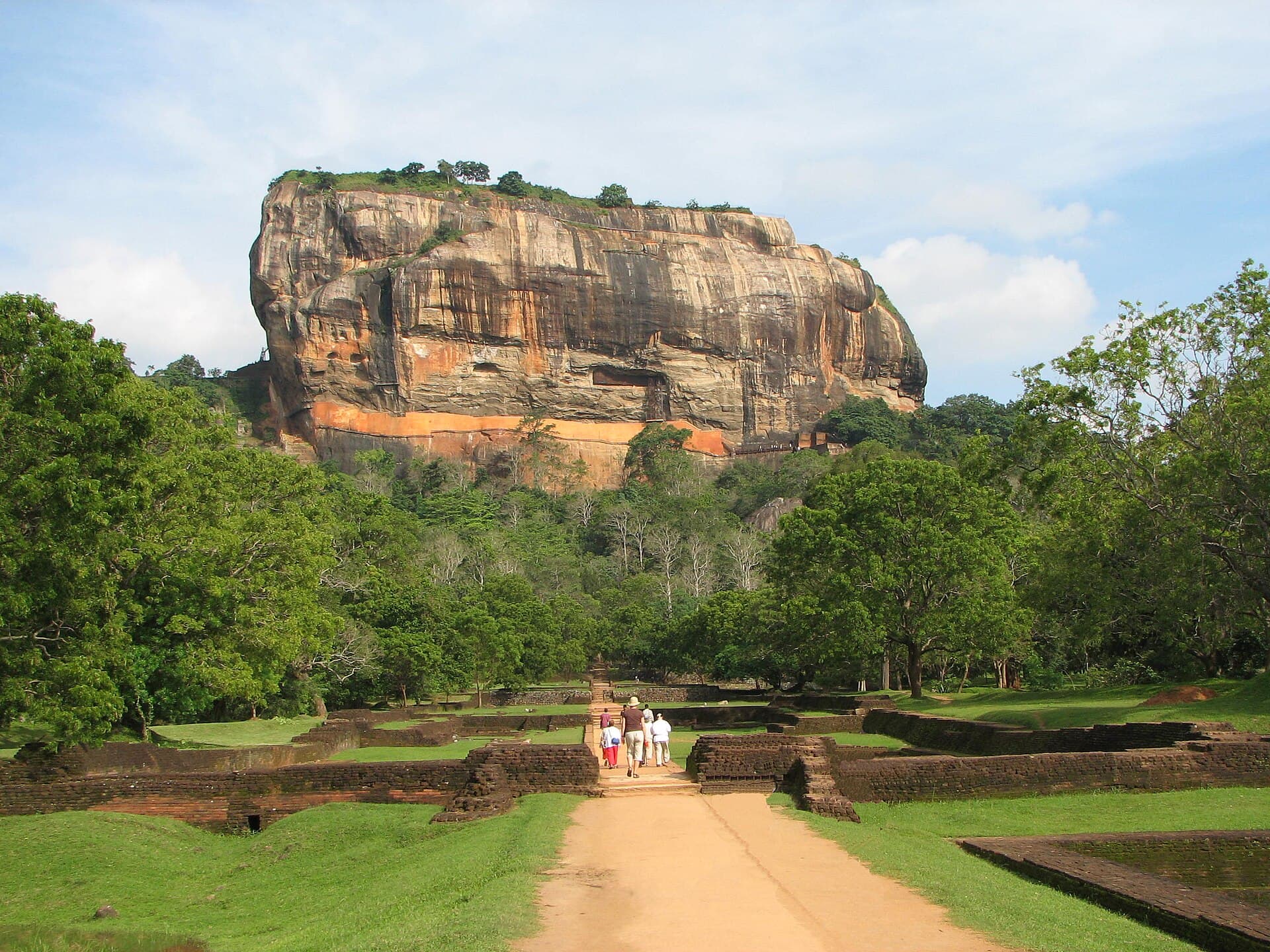 The Sigiriya rock fortress above its gardens